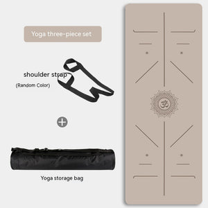Natural rubber non-slip professional yoga mat set in various colors with shoulder strap and storage bag
