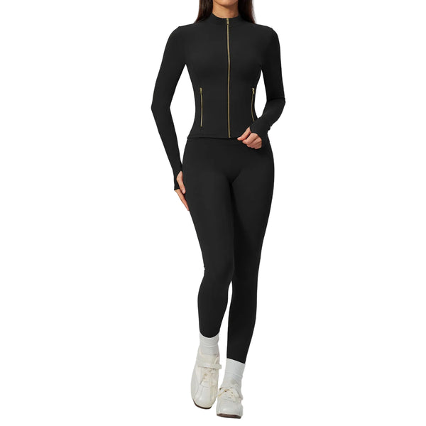 WOMENS FIGURE-HUGGING WORKOUT TWO-PIECE SET