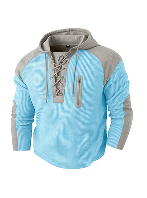 Men's waffle-weave sweatshirt with drawcord in various colors