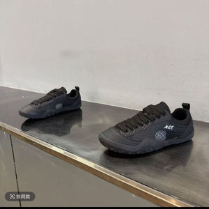 Men's black breathable mesh running sneaker with rubber outsole