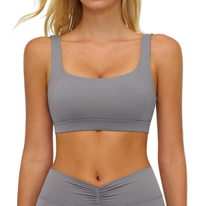 Hollow-out geometric back premium sports bra in multiple colors