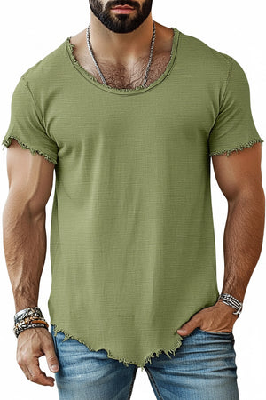 Men's solid color short sleeve cotton t-shirt in various colors