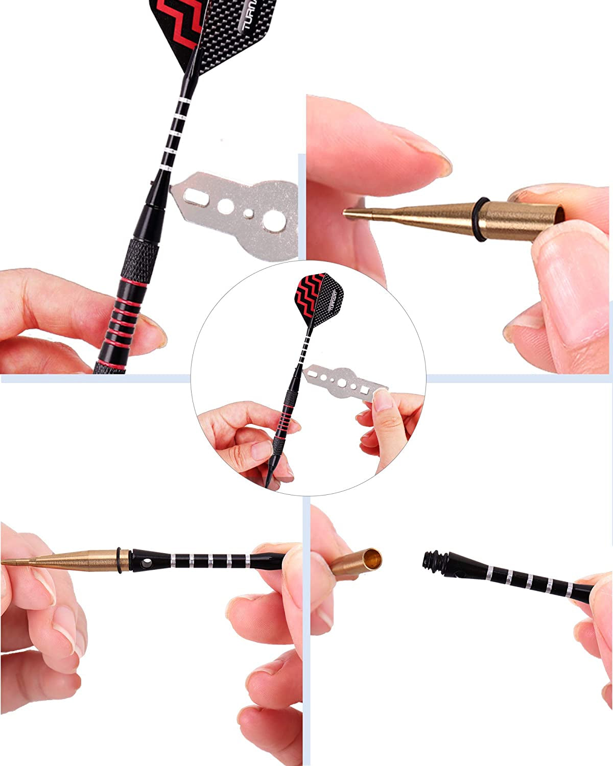 Professional Soft Tip Darts Set for Electronic Dartboards - 9 Pieces, 18 Grams with 50 Extra Tips, 9 Shafts, 27 Flights, Tool Kit, Flight Protectors, and Gift Case