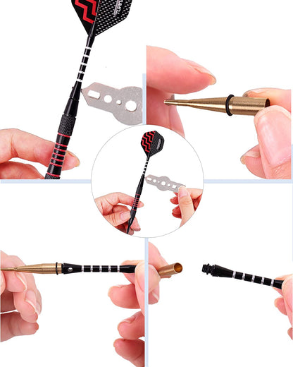 Professional Soft Tip Darts Set for Electronic Dartboards - 9 Pieces, 18 Grams with 50 Extra Tips, 9 Shafts, 27 Flights, Tool Kit, Flight Protectors, and Gift Case