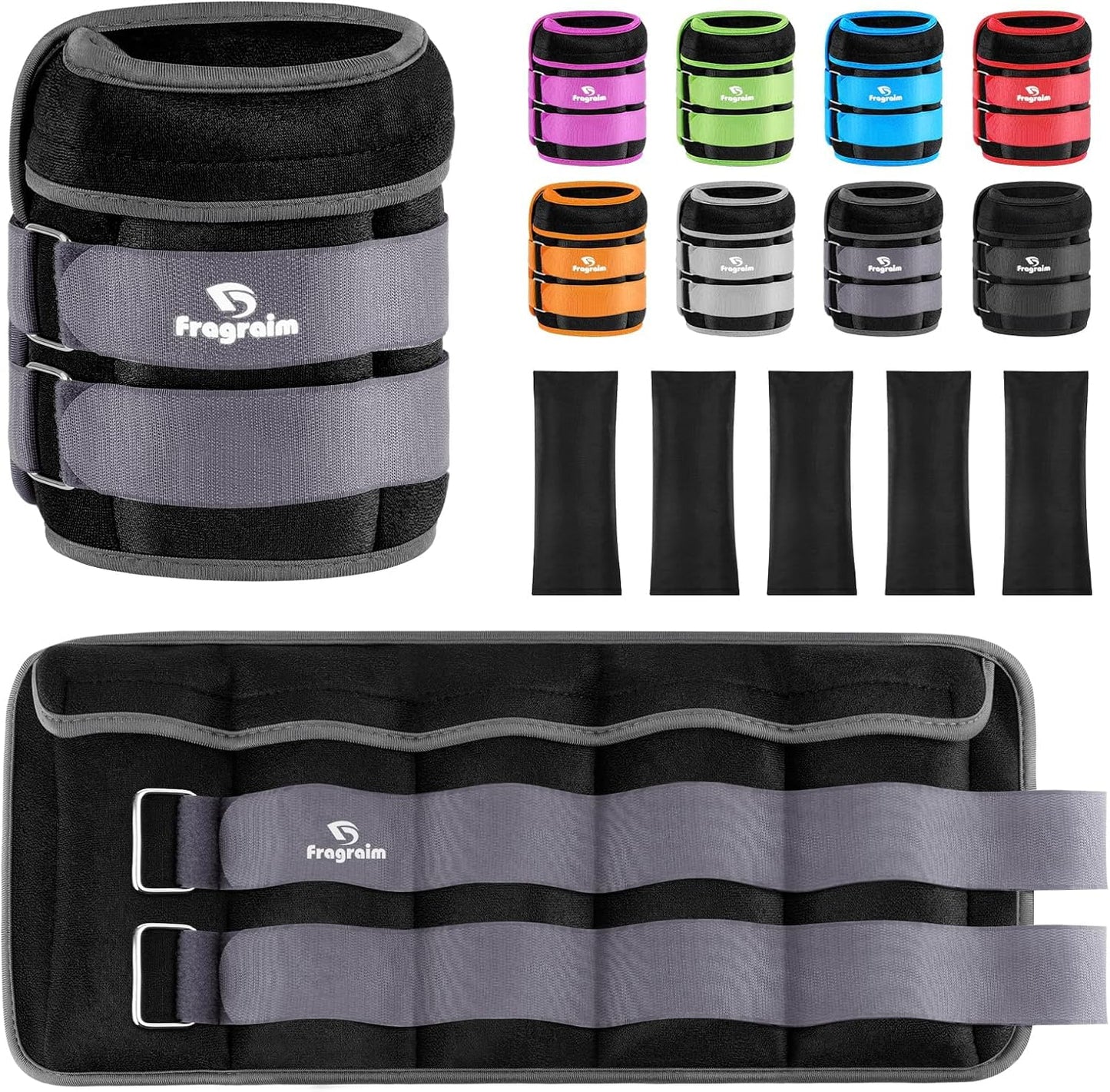 Adjustable Ankle Weights (1-20 lbs) with Removable Weights for Jogging, Gymnastics, Aerobics, and Physical Therapy
