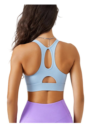 Front zipper high impact yoga sports bra in multiple colors