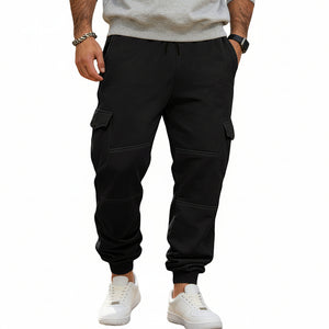 Men's patchwork multi-pocket cargo pants in various colors