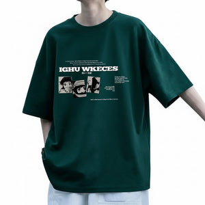 Men's short-sleeve loose fit cotton t-shirt in various colors