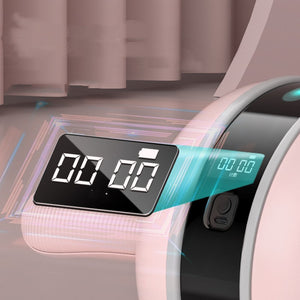 Silent intelligent abdominal wheel in pink and white with lighting effect for home fitness