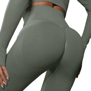 High waist seamless yoga leggings in various solid colors for women