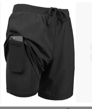 Men's quick dry athletic shorts with compression liner in multiple colors