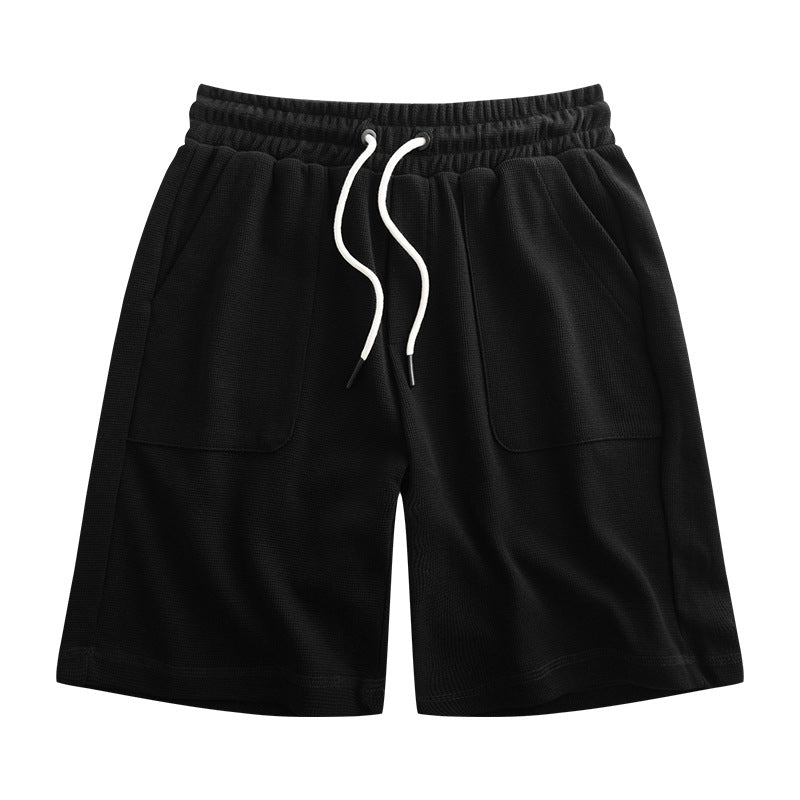 Men's cotton sports shorts with drawstring waist in various colors