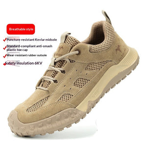 Men's smash-proof labor insurance safety shoes in various mesh colors