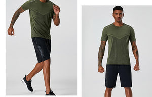 Men's quick dry nylon sports shorts in grey and black colors