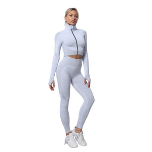 3-piece seamless women's yoga and gym set in various colors