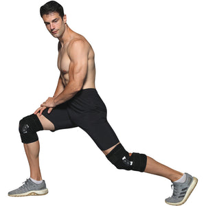 Black steel plate sports knee pads with patella support