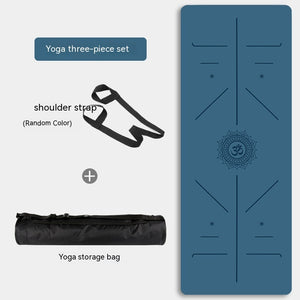 Natural rubber non-slip professional yoga mat set in various colors with shoulder strap and storage bag