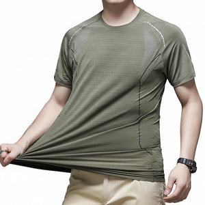 Men's ice-silk short-sleeve breathable summer T-shirt in various colors
