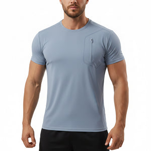 Men's quick-drying short-sleeve nylon T-shirt in multiple solid colors