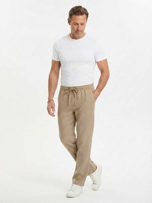 Men's anti-wrinkle stretch casual pants in various views