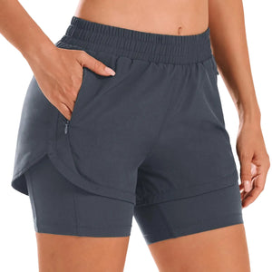 Women breathable loose non-see-through yoga shorts in various colors
