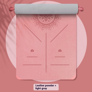 Widened TPE yoga mat with integrated guide lines in various colors and thickness options