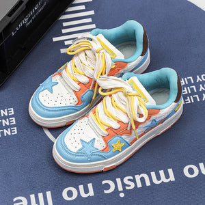 Women's ultra-light Star Collision training shoes in White Purple and Blue Orange colors