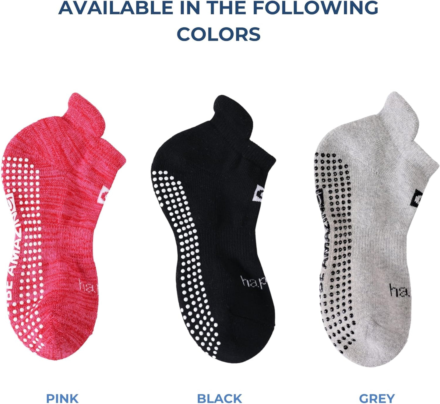 Non-Slip Socks Yoga Barre Pilates Hospital Maternity Sock W/Grips for Women Men