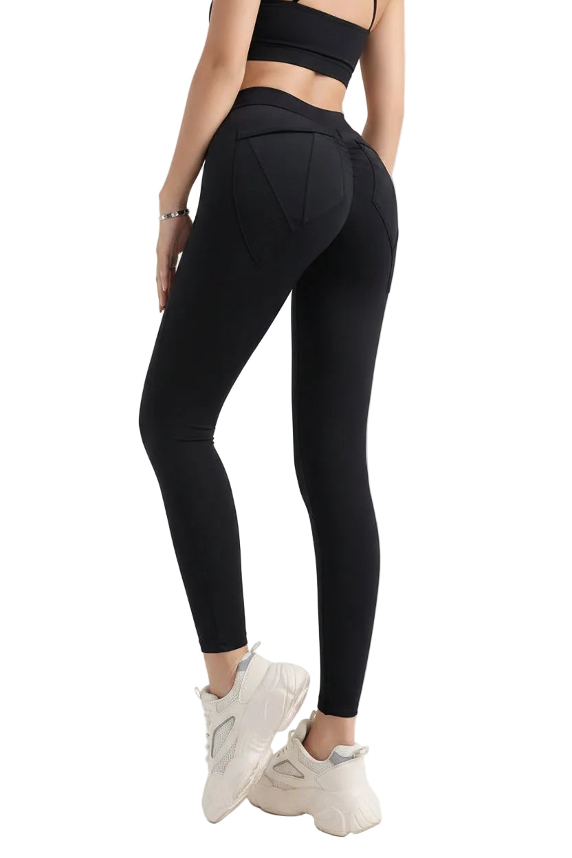 Women's high-waist hip-lift leggings with mesh panels in multiple colors