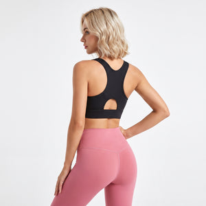 HIGH-IMPACT FRONT-ZIP SPORTS BRA WITH INTEGRATED CUP