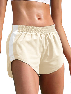 Women's high waisted striped athletic track shorts in multiple colors