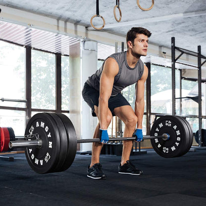 2-Inch Olympic Rubber Bumper Plates Set (10-650 lbs) for Home Gym Strength Training and Weight Lifting - Available in Multiple Colors