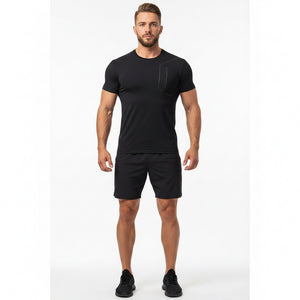 Men's quick-drying short-sleeve nylon T-shirt in multiple solid colors