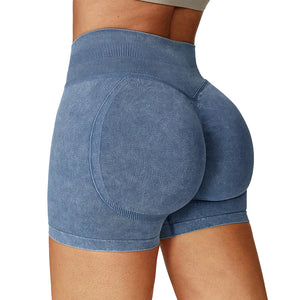 Waist-cinching cropped yoga shorts for women in multiple colors