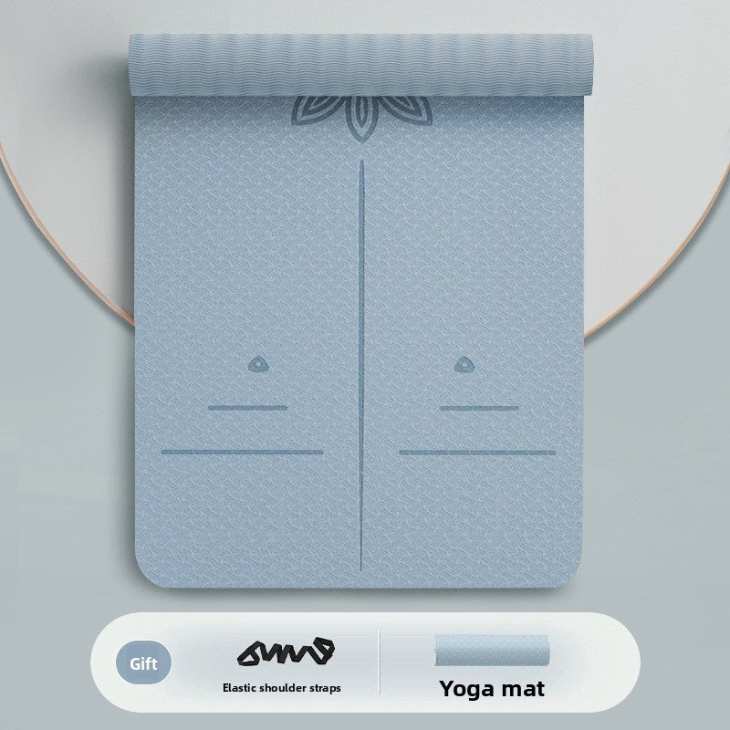 Thickened non-slip fitness and yoga floor mat in multiple colors and sizes