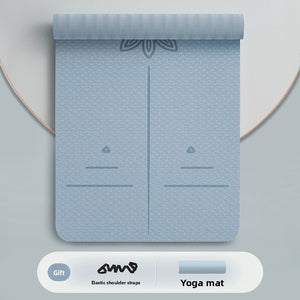 Thickened non-slip fitness and yoga floor mat in multiple colors and sizes