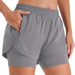 Women breathable loose non-see-through yoga shorts in various colors