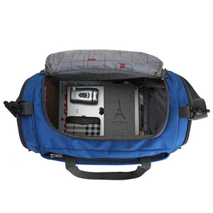 Portable polyester yoga sports bag in multiple colors including red, green, blue, and black combos
