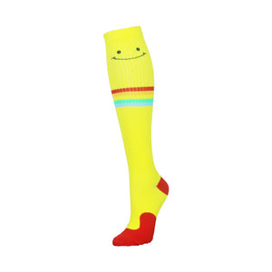 Breathable sports compression cycling and running socks in various colors and patterns