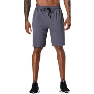 Men's quick dry nylon sports shorts in grey and black colors