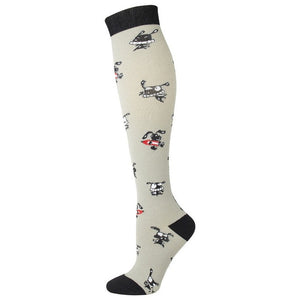Breathable sports compression cycling and running socks in various colors and patterns