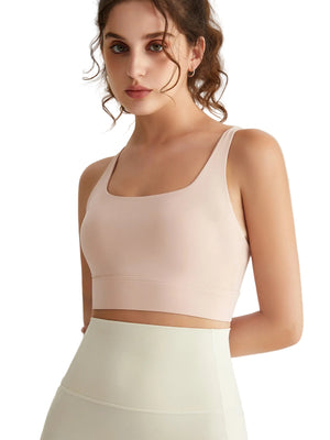 Women's breathable sports bra with hollow cross straps in multiple colors