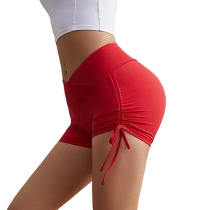 Women's summer drawstring yoga shorts available in multiple colors