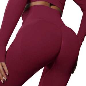 High waist seamless yoga leggings in various solid colors for women
