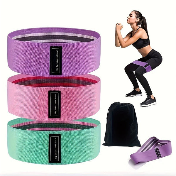 SET OF 3 RESISTANCE LOOP BANDS FOR FITNESS AND YOGA