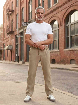 Men's high-stretch anti-wrinkle casual pants in various views