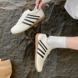 Women's flat bottom summer training shoes in silver, beige, and black colors