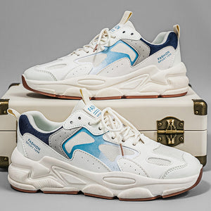 Men's breathable mesh casual sneaker with thick sole in multiple colors