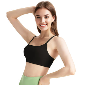 Women's cross back padded sports bra with removable pads in multiple colors