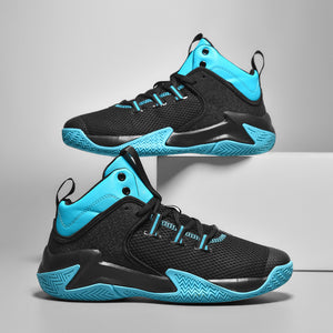 High-top sports casual shoes in black and white, black green, and white green colors